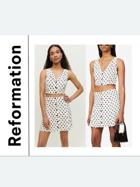 Reformation Ember Polka Dot Two Piece set